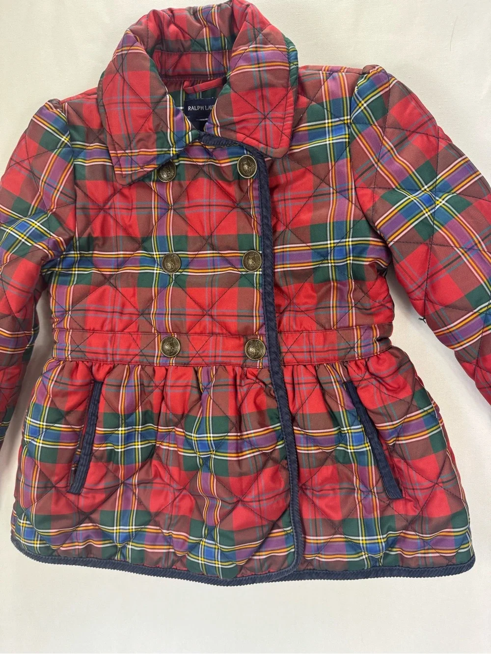 Ralph Lauren Red Plaid Quilted Coat gingham holiday tartan down fill plaid